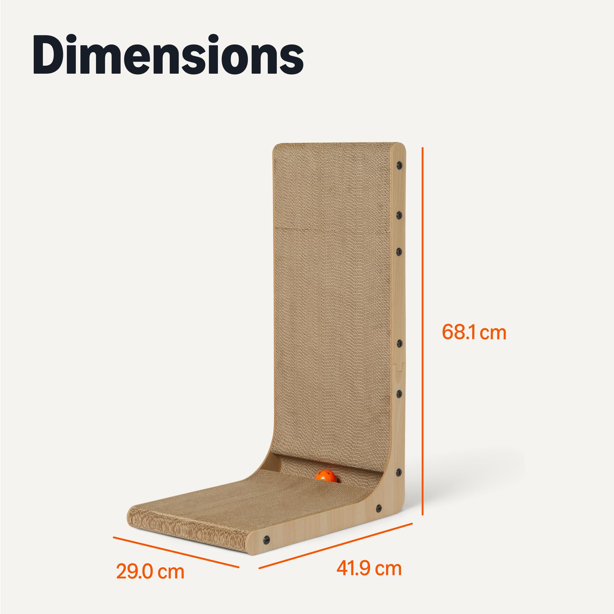 Amazon Basics New L-Shaped Cat Scratch Post, 41.91 x 28.96 x 68.07